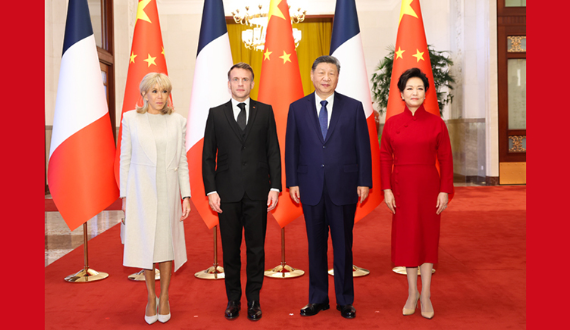 習近平同法國總統馬克龍舉行會談